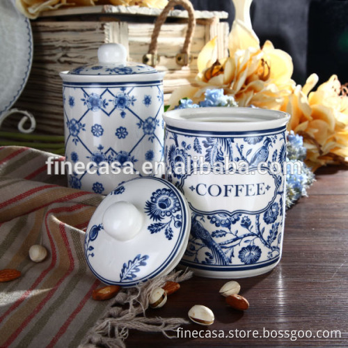 800CC Elegant Fine New Bone China Coffee Sugar Tea Holder of Blue Dream Made in China